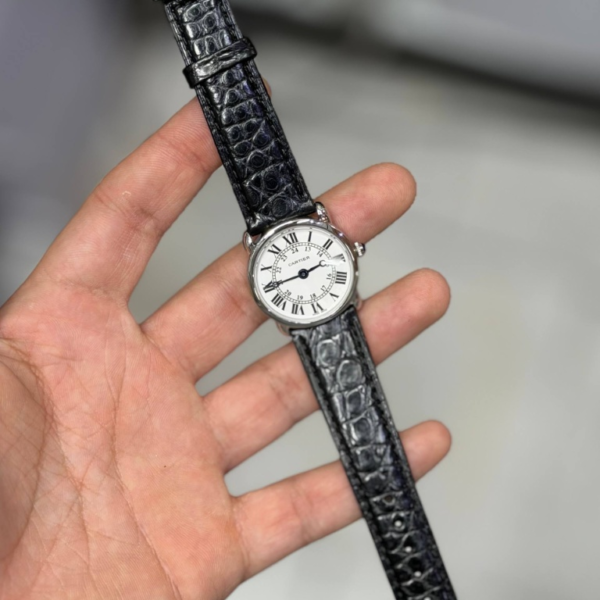 ساعت مچی کارتیر با موتور سوئیسی Cartier Watch (بند چرمی مشکی)