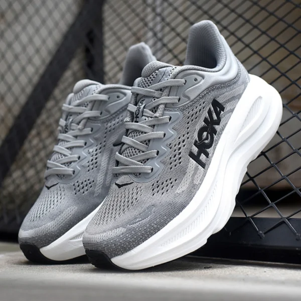 هوکا باندی 9 خاکستری سفید Hoka Bondi 9 Galactic Grey Stellar Grey 1162011-GCTC
