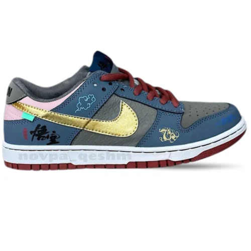 کفش کتونی نایک اس بی دانک لو بلک میت ووکنگ شائولین Nike sb dunk low black myth Wukong shaolin
