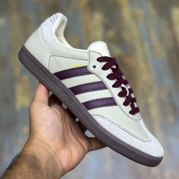 کفش آدیداس سامبا OG وایت مارون adidas Samba OG Wonder White Maroon