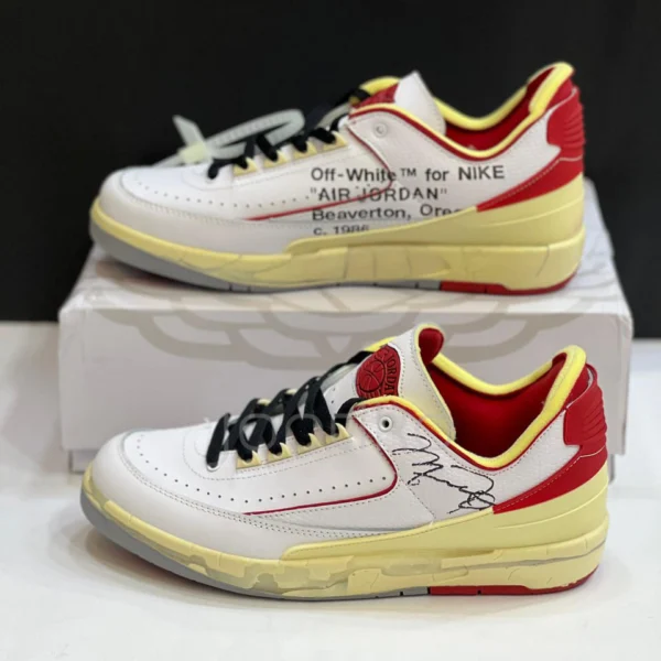 کفش جردن 2 رترو لو آف وایت سفید قرمز Jordan 2 Retro Low SP Off-White White Red