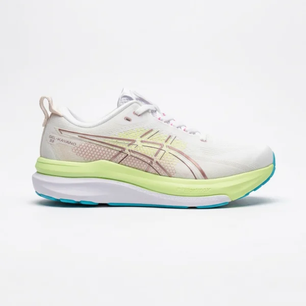 کفش اسیکس ژل کایانو 33 سفید لیمویی صورتی آبی ASICS GEL-KAYANO