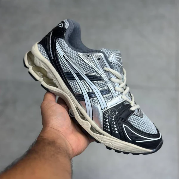 کفش ورزشی اسیکس ژل کایانو ۱۴ مشکی خاکستری نقره‌ای ASICS Gel-Kayano 14