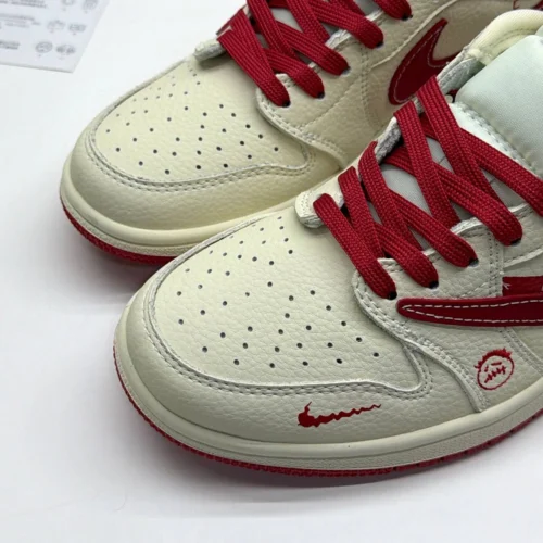 کفش کتونی نایک ایر جردن وان لو تراویس اسکات سوپریم NIKE AIR JORDAN 1 LOW X TRAVIS SCOTT X SUPREME