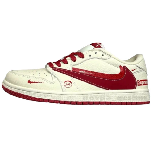 کفش کتونی نایک ایر جردن وان لو تراویس اسکات سوپریم NIKE AIR JORDAN 1 LOW X TRAVIS SCOTT X SUPREME