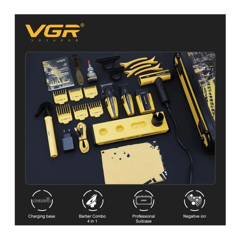 ست 4عددی سشوار،شیور و ماشین اصلاح وی جی آر مدل V-285 S4