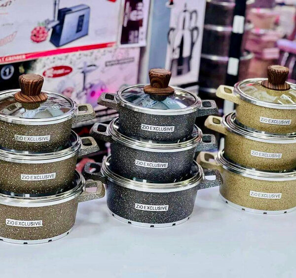سرویس قابلمه 6 پارچه زیو Zio مدل Z-8400-20 گرانیتی