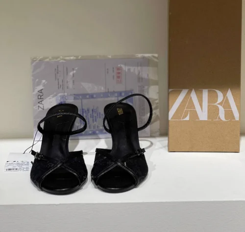 صندل پاشنه دار مجلسی گیپوری زنانه زارا ZARA Mesh Heel Sandals