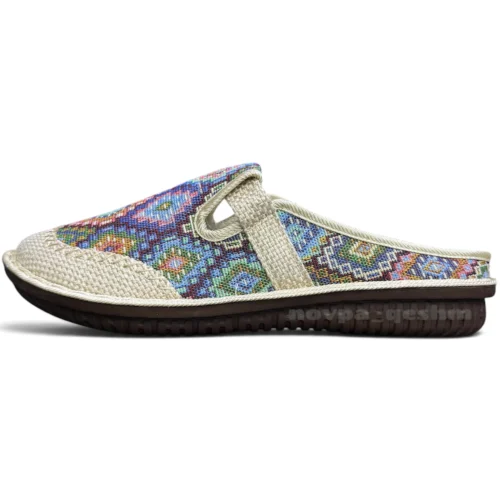 کفش اسلیپر اسپرت جلو بسته زنانه مدل سنتی گلیم پا women’s Geometric Slippers