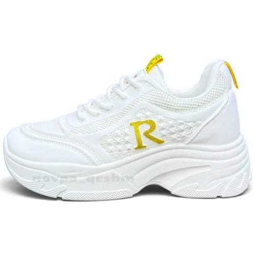 کفش کتونی زنانه لژدار لژمخفی طرح آر Women’s platform Sneakers R