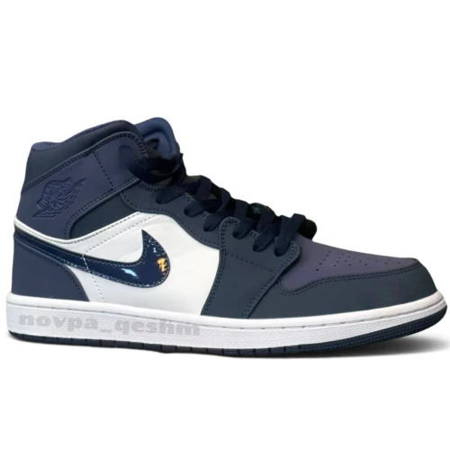 کفش کتونی زنانه و مردانه ساقدار نایک ایر جردن 1 بنفش ابسیدان Nike air jordan 1 Obsidian Sanded Purple