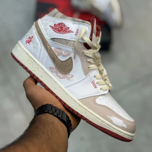 کفش کتونی مردانه ساقدار نایک ایر جردن 1 طرح مار Nike air jordan 1 Year Of The Snake