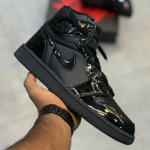 کفش کتونی مردانه ساقدار نایک ایر جردن 1 ورنی Nike air jordan 1 Mid Metalic Patent