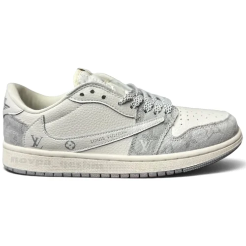 کفش کتونی مردانه نایک ایر جردن 1 تراویس اسکات لویی ویتون NIKE AIR JORDAN 1 TRAVIS SCOTT X LOUIS VUITTON - تصویر 2