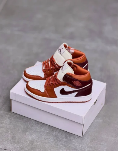 کفش کتونی مردانه نایک ایر جردن 1 ساقدار هلویی مات Nike Air Jordan 1 Dusty Peach