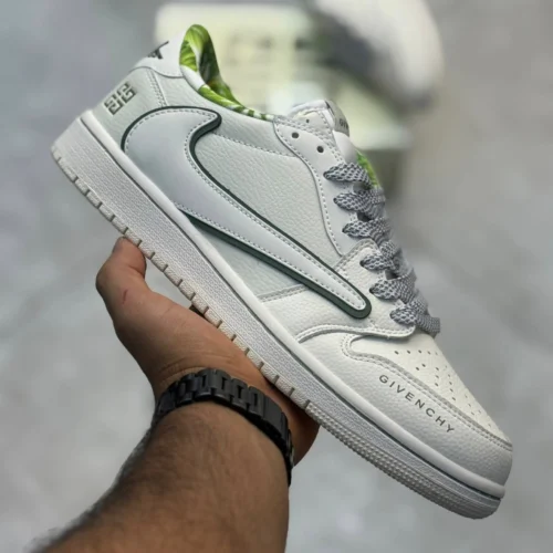 کفش کتونی مردانه نایک ایر جردن 1 لو تراویس اسکات ژیوانشی Nike Air Jordan1 Low Travis Scott Givanchy