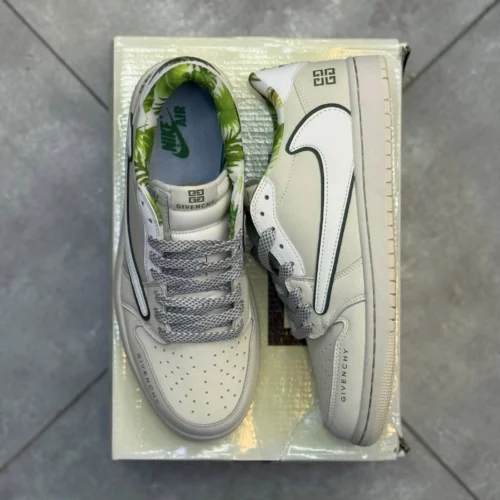 کفش کتونی مردانه نایک ایر جردن 1 لو تراویس اسکات ژیوانشی Nike Air Jordan1 Low Travis Scott Givanchy