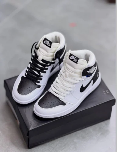 کفش کتونی نایک ایر جردن 1 ساقدار فرگمنت سفید مشکی Nike Air Jordan 1 Fragment x Union LA