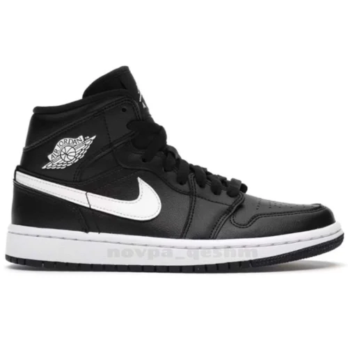 کفش کتونی نایک ایر جردن 1 ساقدار مشکی سفید Nike Air Jordan 1 Black White