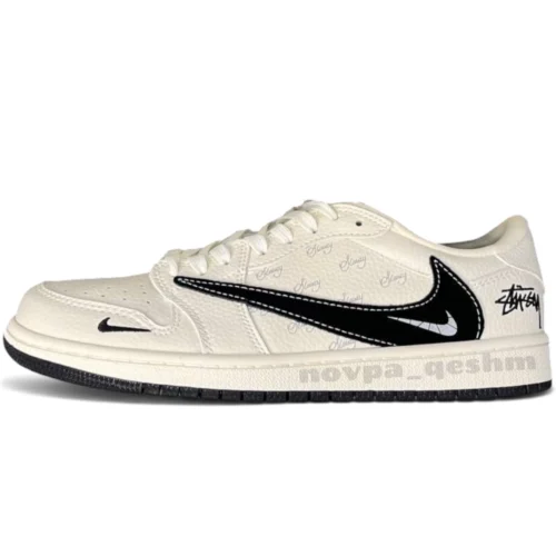 کفش کتونی نایک ایر جردن وان لو تراویس اسکات استاسی Nike Air Jordan 1 Low Travis Scott x Stussy
