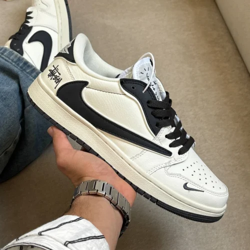 کفش کتونی نایک ایر جردن وان لو تراویس اسکات استاسی Nike Air Jordan 1 Low Travis Scott x Stussy